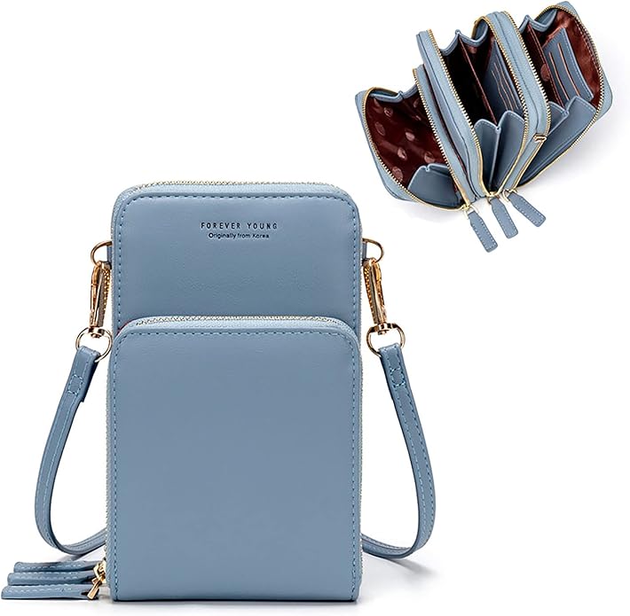 myfriday Small Leather Crossbody Bag for Women with Guitar Strap Mini Crossover Bags & Shoulder Purses with 2 Card Slots