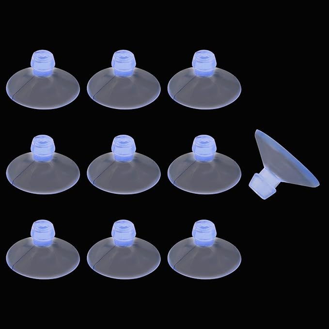 10 Pack Glass Tableholders - 18mm Rubber Suction Cups, Anti-Collision Transparent Holders, Desk Suction Pads for Furniture
