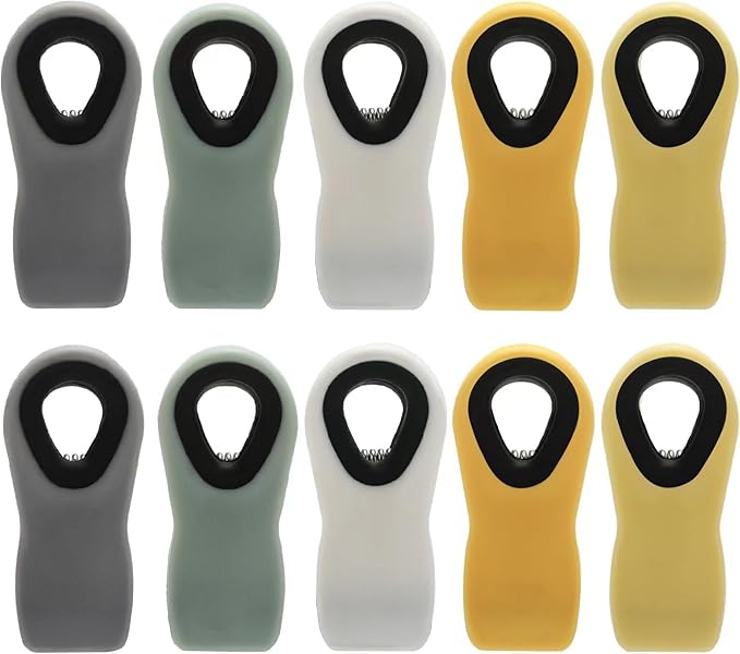 Yellow Magnetic Food Clips (10pcs) - Chip, Bag & Bread Clips for Food Packages