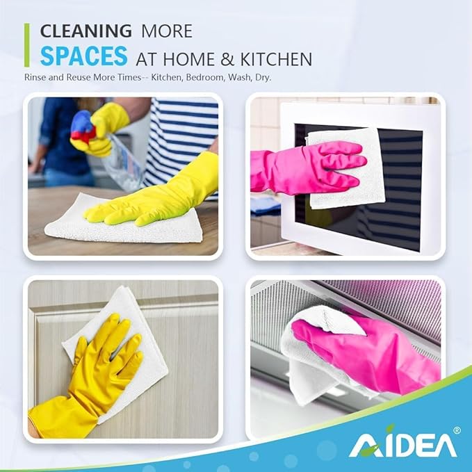 AIDEA Microfiber Cleaning Cloth White-400PK, Soft Microfiber Towels for Cars, Absorbent Cleaning Rags, Lint-Free Streak-Free Wash Cloths for House, Kitchen, Window,11.5"×11.5"