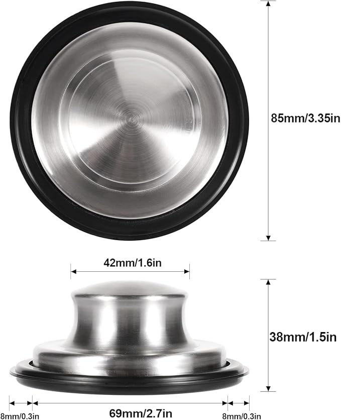 RQYEKDO Kitchen Sink Stopper, Stainless Steel 3-1/2 inch Universal Sink Plug Cover for Garbage Disposal Flange Drain,Fit for InSinkErator, Moen,Waste Maid, and More