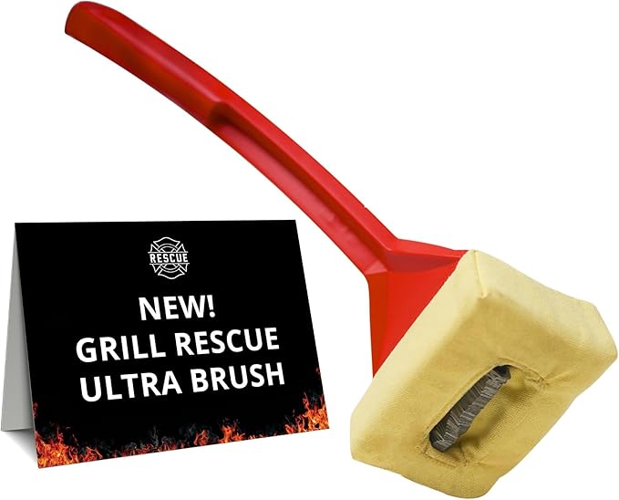 Grill Rescue BBQ Replaceable Cleaning Head, Bristle Free Grill Brush- Durable and Unique Grill Tools for Cast Iron or Stainless-Steel Grates, Barbecue Cleaner (Ultra)