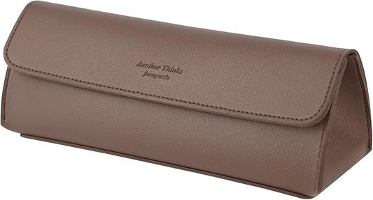 carrotez Stylish PU Leather Makeup Bag: Versatile Travel Toiletry Bag & Cosmetic Pouch, Small Makeup Organizer for Purse Essentials, Ideal Makeup Brush Holder & Sunglasses Case for Women - Cocoa Brown