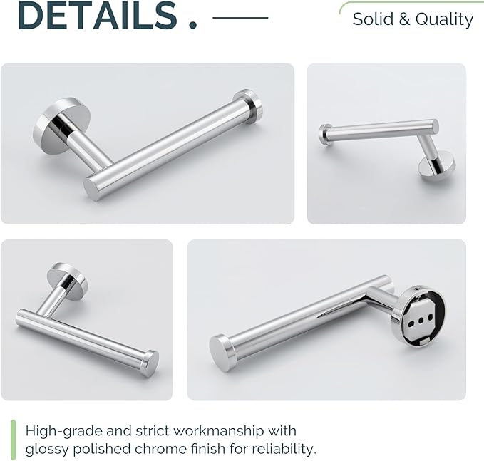 Toilet Paper Holder Polished Chrome, Angle Simple SUS304 Stainless Steel Bathroom Toilet Paper Roll Holder Wall Mount
