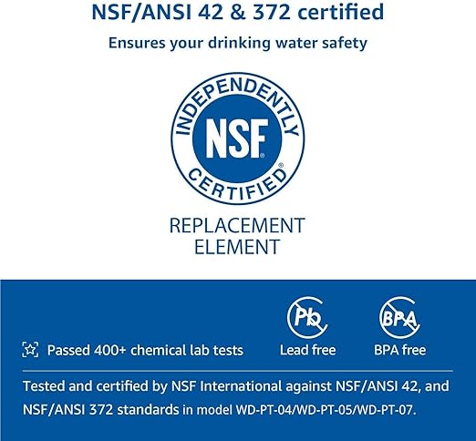 [Original] Waterdrop PF-01A Water Filter Replacement for Waterdrop Pitcher and Dispenser Filtration System, NSF Certified, Reduces Lead, PFAS, PFOA/PFOS, Last Up to 200 Gallons, 3 Pack