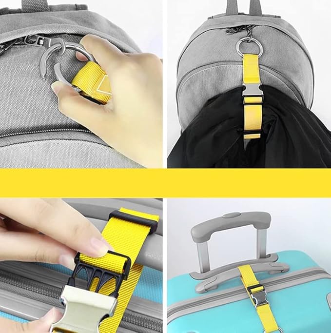 2PCS Heavy Duty Add a Bag Luggage Strap Jacket Gripper, Carry-on Baggage Suitcase Straps Belts Travel Accessories