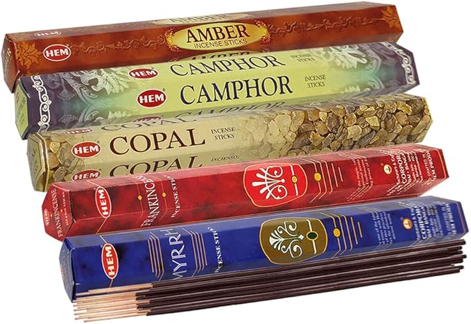 Hem Incense Sticks Variety Pack #4 and Incense Stick Holder Bundle with 5 Unique Based Fragrances