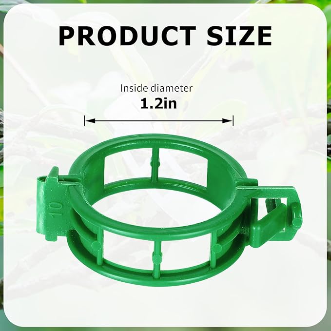 HFXXAD 400PCS Plant Support Clips, Tomato Clips, Plastic Garden Clips, Vine Clips for Tomato Cucumber Flower Squash Vine, 1.2” Inner Diameter, Prevent Tomatoes from Pinching or Falling Off（Green） ﻿