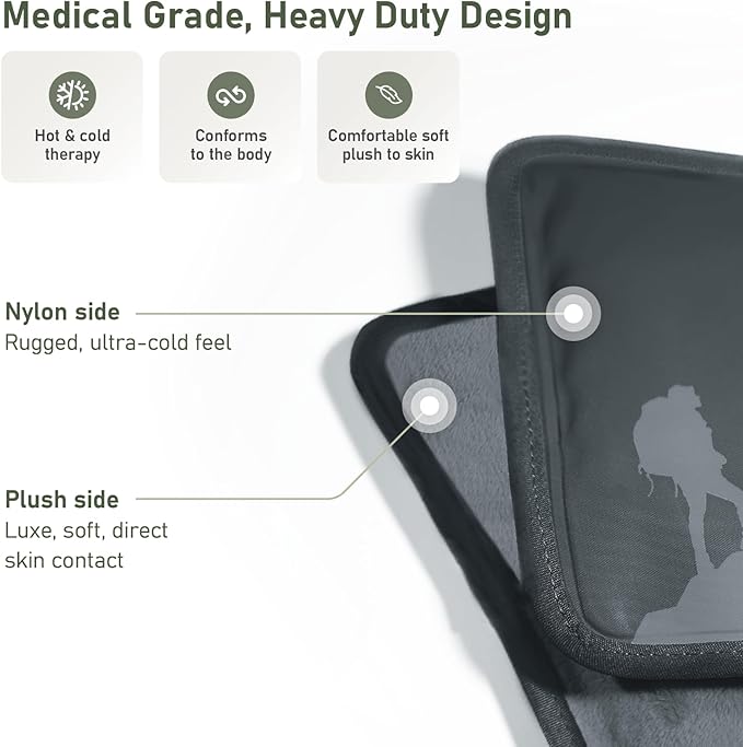 Small Flexible Gel Ice Packs for Injuries Reusable - Soft Hot and Cold Packs for Injuries for Ankle, Hand, Wrist, Head Pain Relief - 5" x 10" - 2PK - Grey