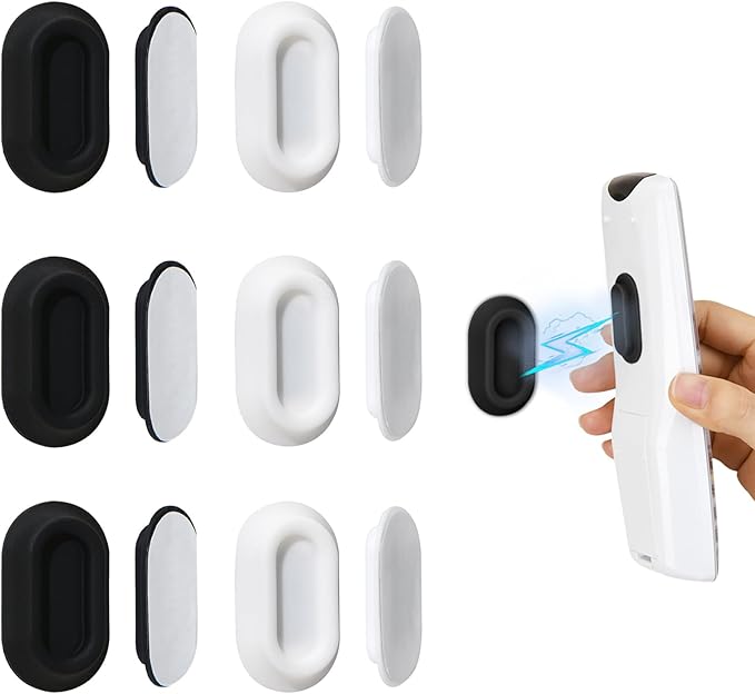Magnetic Remote Control Holder Wall Mount - 6 Pcs No Drill Self-Adhesive Organizer for Air Conditioner & TV Remotes, Storage Caddy for Televisions Backside - White&Black
