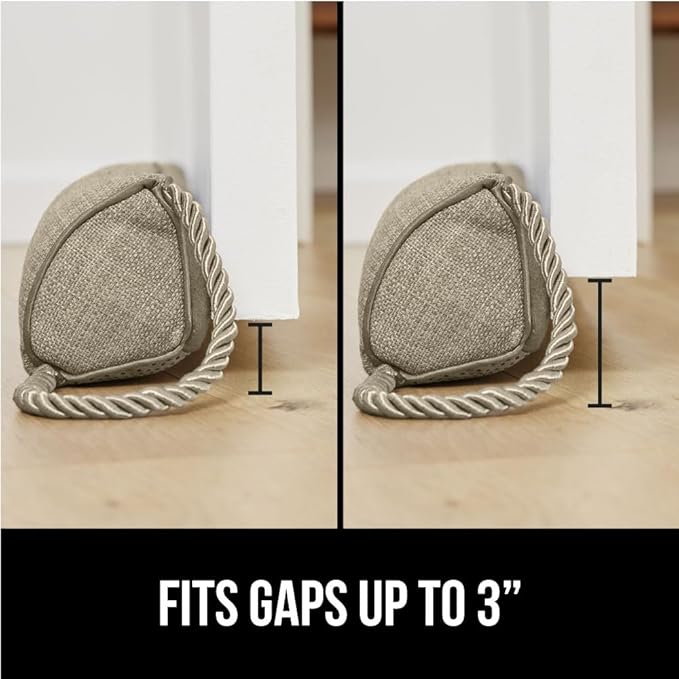 GORILLA GRIP Door Draft Stopper for Bottom of Doors, Sweep Weather Stripping Seal Noise, Cold Air Blocker, Soundproofing, Warmth Sealer, Easy Install Gap Filler, Home Essentials, 38 Inch, Beige