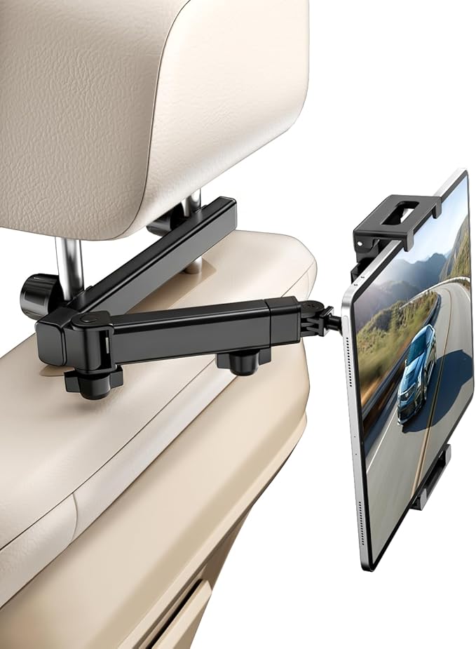 Tablet Holder for Car, Angle-Adjustable Car Headrest Mount Holder for Kids, Road Trip Essentials Compatible with 5.5-11" Devices (2 Pack)