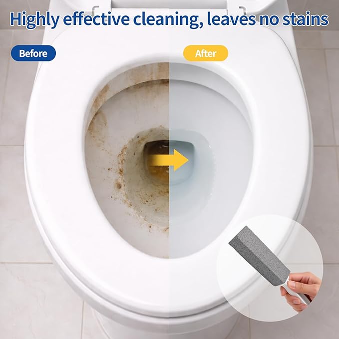 4Pack Pumice Stone Toilet Bowl Cleaner,Toilet Pumice Stone with Handle with Handle for Limescale, and Calcium Deposits Hard Water Stain Remover for Toilets, Tiles, Kitchen Sink and More