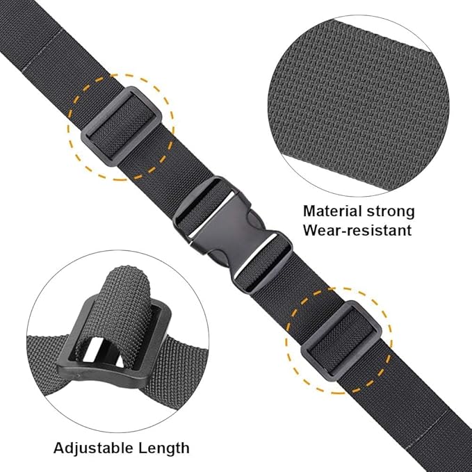 MAGARROW 2" Utility Luggage Straps with Buckle Adjustable, 4-Pack (Black, 2 in x 4.5 ft)