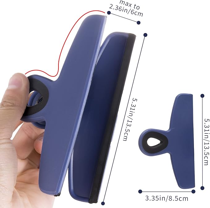 Magnetic Chip Clips - 8pcs Blue, Ideal for Food Packages