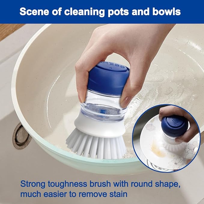 CELOX Soap Dispensing Dish Brush with Holder, Dish Scrub Brush with Holder