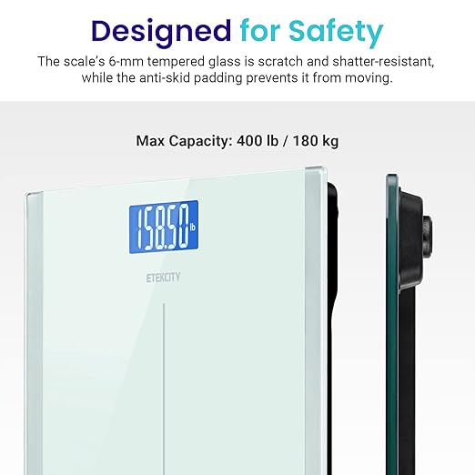 Etekcity Digital Body Weight Bathroom Scale with Step-On Technology, 400 Lb, White (Pack of 2)