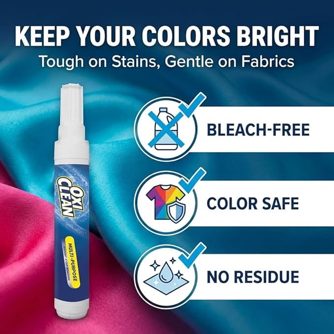 OxiClean On The Go Stain Remover Pen, 0.74 Fl Oz – Instant Travel Stain Cleaner for Clothes, Food, Wine, Coffee, Makeup, Portable & Easy Use