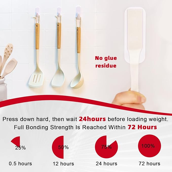 JulyWind Wall Hooks for Hanging Heavy Duty 6pcs, Towel Hanger for Bathroom with 16 no Damage Adhesive Strips X-Large, Dorm Essentials for Wreath, Hat, Coat