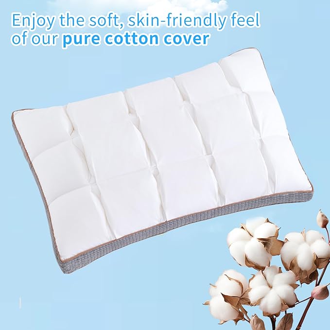 YOUR MOON Soft Pillow King Size of 2 for Sleeping, Super Soft Support Down Alternative Pillow, 100% Cotton Shell Luxury Comfy Fluffy Bed Pillows for Sleep(White)