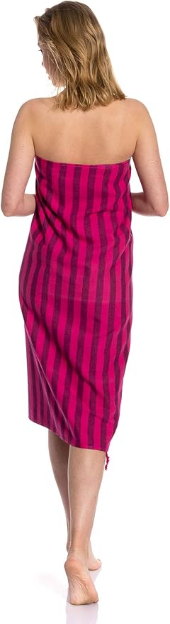 Clotho 4 Pack Turkish Towel - Oversized Beach Towel Set of 4 for Adults - Striped 100% Cotton 35 x 65 inch Variety Colors