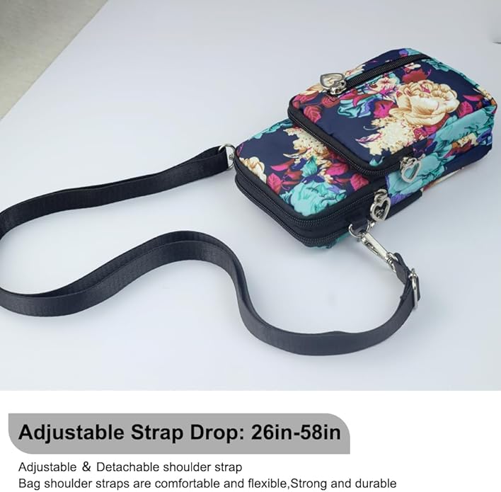 JANKS Small Crossbody Bag for Women - Mini Phone Purses with Crossbody Strap and Wallet - Nylon Arm Bag