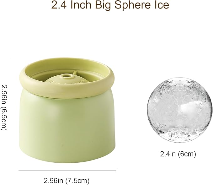 Round Ice Cube Molds Set of 4,Make 2.4 Inch Spherelce ice for Whiskey, Cocktails and Drinks.ice cubes trays for freezer,Stackable Easy Release Ice Cube tray, Spherical Ice Makers,2 Colours