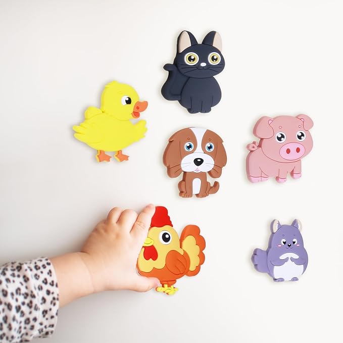 SUPINEEDO Kids Magnets for Fridge, Cute Animals Fridge Magnet for Toddlers 1 Baby Educational Refrigerator Magnets Children Gift, Full Back Toddler Magnets, 231123