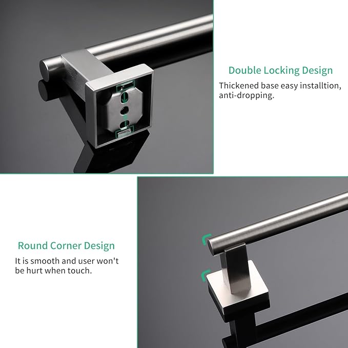 Miyili 30-Inch Towel Bar SUS 304 Stainless Steel Towel Holder Rack for Bathroom Wall Mount Brushed Finish, A02N75A