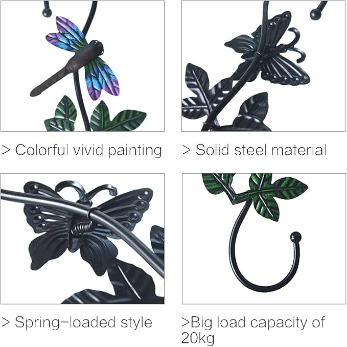 Large Decorative S Hooks, Set of 3 Plant Hangers, Beautiful and Vivid Plant Hook for Hanging Outdoor Indoor Garden Plants, Flower Baskets, Pots, Bird Feeders