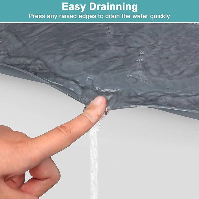 Under Sink Mats for Kitchen Waterproof 31" x 19", Silicone Under Kitchen Sink Mat for Bottom of Sink, Under The Sink Organizer for Kitchen and Bathroom Gray