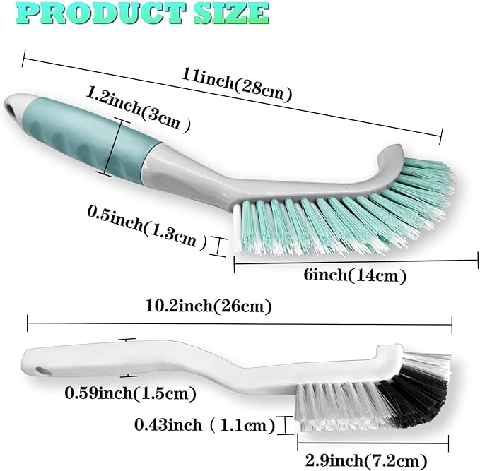 2Pcs Cleaning Brushes, Multi-Purpose Right Angle Brush for Scrubbing Kitchen, Coffeeroom, Tearoom Deep Cleaning of Edge, Corner, Crevices, Grout, Scrubbing Bottles, Cups, Jars, Cans for Household Use.