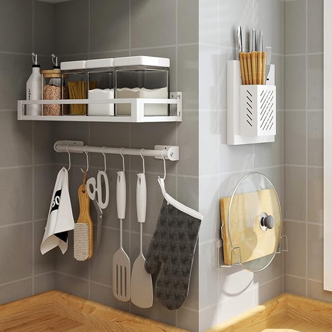 LEFTSTARER 4 Pack Sink Sponge Holder for Kitchen Sink Premium SUS304 Stainless Steel Rustproof Waterproof Quick Drying Small Strong Adhesive Sponge Holder (6.Silver X 8PCS Upgrade Style)