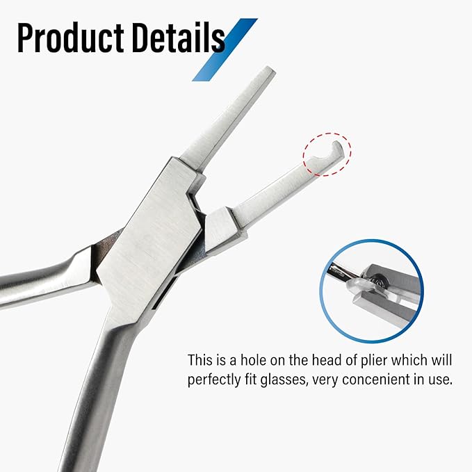 Eyeglasses Frame Pliers,Nose Pad Plier Optical Adjusting Eyeglasses Glasses 'Nose Pads Arm Pliers Eyeglass Repair Kit
