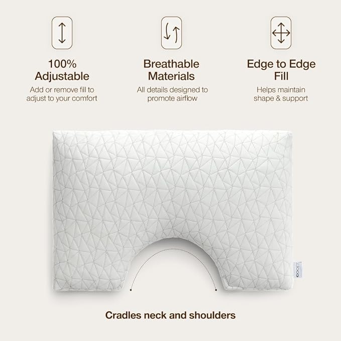 Coop Home Goods Original Cut-Out Adjustable Pillow, King Size Bed Pillows for Neck & Head Support, Memory Foam Pillows - Medium Firm for Side Sleeper, CertiPUR-US/GREENGUARD Gold