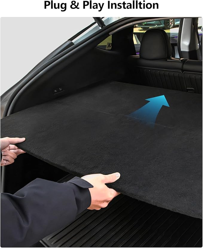 cybtkcar for Tesla Trunk Cargo Cover Model Y Juniper 2025 2026 Trunk Storage Board Model Y Accessories Storage Dividers Layered Partition Board Shield Shade Anti-Spy Luggage Privacy