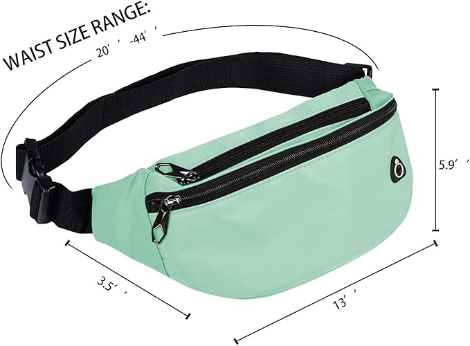Fanny Packs for Men and Women, Waterproof Sports Waist Pack Bag for Travel Hiking Running Hands-free