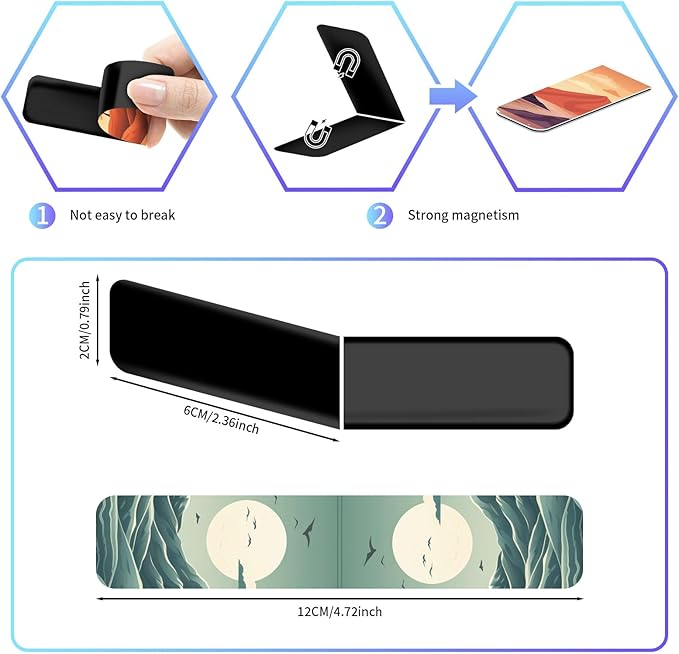 96 Pieces Magnetic Bookmarks Magnet Page Markers - Book Marks for Reading Women & Men with Storage Boxes - Cute Magnet Bookmark Clips for Reading Pleasure（Landscape）