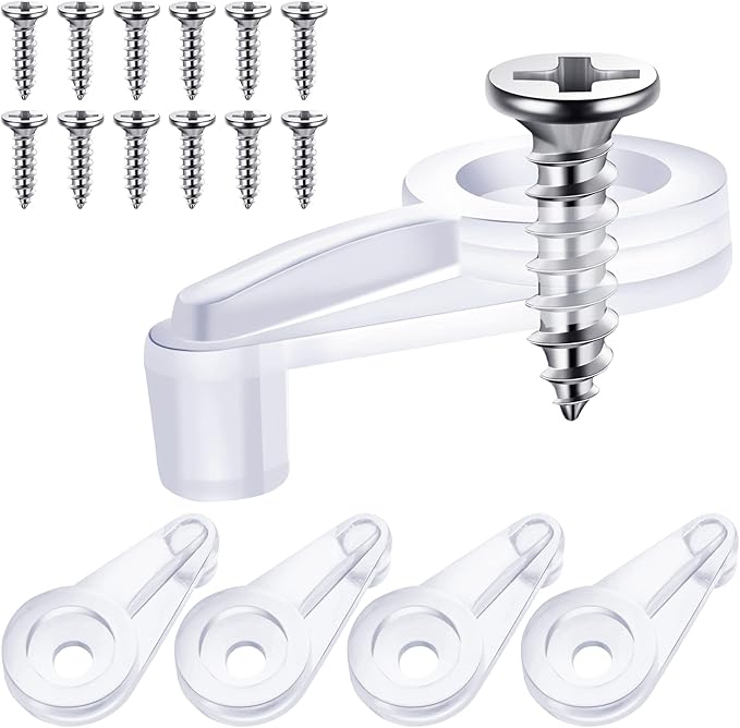 Blulu 20 Pack Mirror Holder Clips for 6 mm in (6/25) Glass Mirror Hanging Kit for Wall Mounting Hanging Retainer Fasteners with Screw and Anchors for Fixing Cabinet Door(Practical Style)