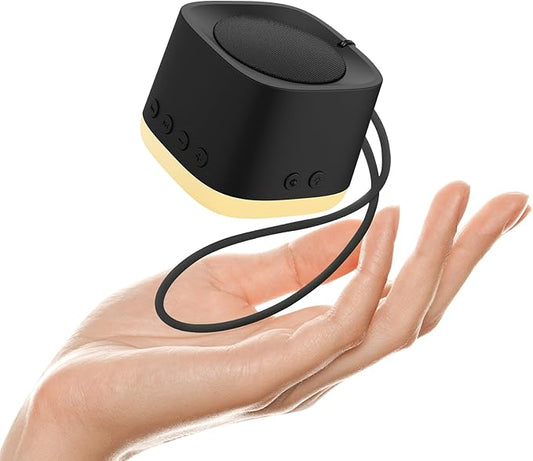Portable Sound Machine,Mini Travel White Noise Machine for Sleeping with Breathing Night Light, 16 Soothing Sounds, Timer, Rechargeable Brown Noise Sound Machine for Sleep,Adults,Office Privacy(Black)