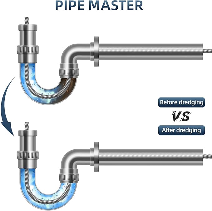 Drain Snake, Drain Auger with Drill Attachment, 16.4 Feet By 6MM Plumbing Snake Auto Feed Flexible Hair Drain Clog Remover for Kitchen, Bathrom and Shower Sink