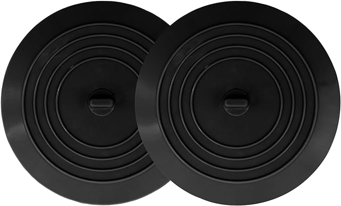 V-TOP Bathtub Drain Stopper 2 Pack, 5 inches Silicone Tub Stopper Shower Drain Cover, Bath Tub Plug Hair Stopper,Universal Flat Suction Renter Friendly Bath Accessories