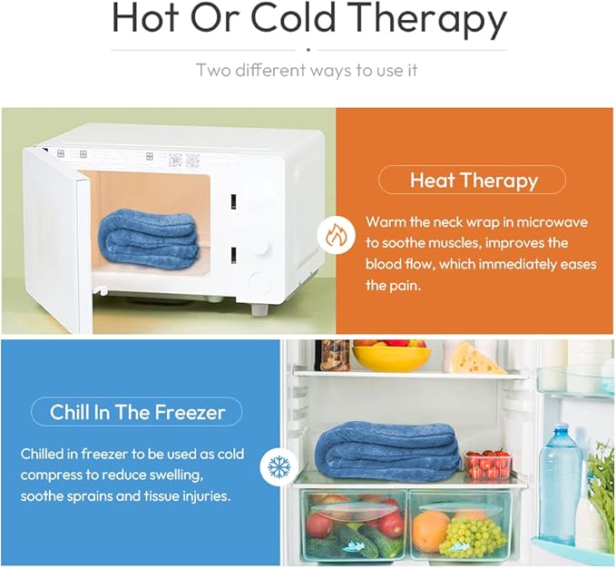 Microwavable Heated Neck Wrap Warmer and Shoulder Heating Pad Microwave, Weighted Microwave Heating Pad for Neck and Shoulders Hot and Cold Compress