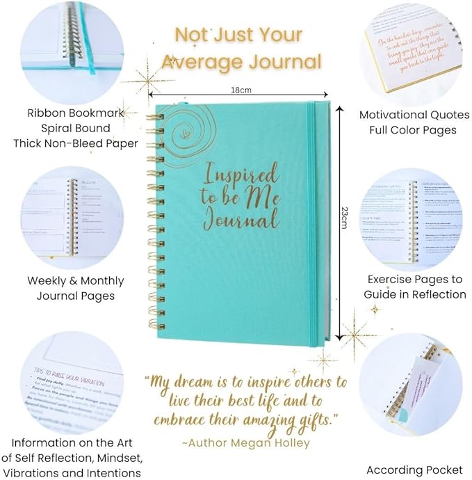 Journals for Women - Inspired to Be Me Journal - Self Care Gifts for Women - Journal Planner with Weekly Intention & Reflection Pages - Gift for Women's Personal Growth & Healing Journey