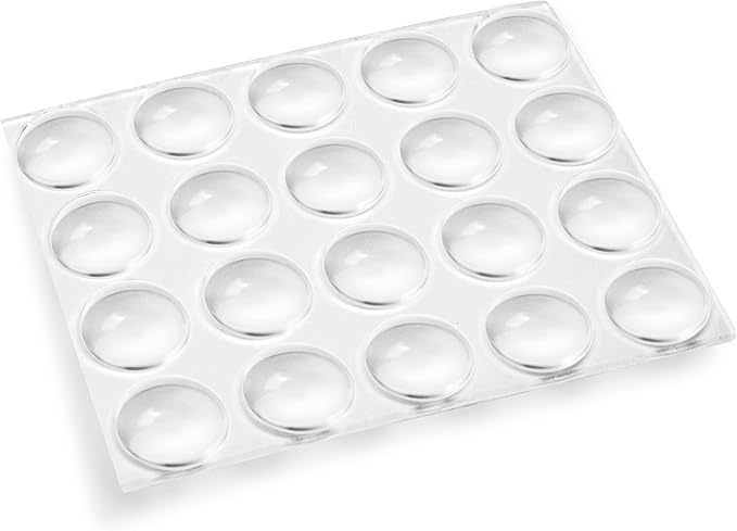 Slipstick Premium Cabinet Door Bumpers 1/2” Round Clear Adhesive Pads, Cabinet Stoppers, Rubber Bumpers for Drawers, Cupboards, Cutting Boards, Glass Tops, Picture Frames, Furniture, 20 Dampers