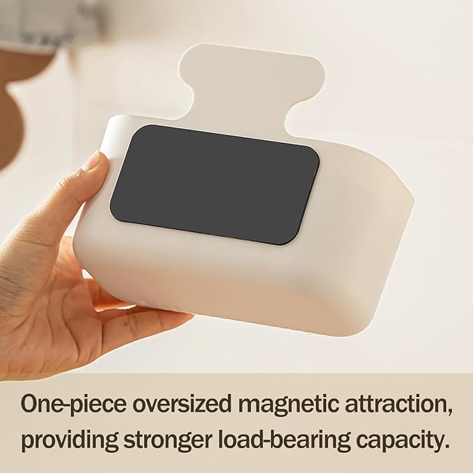 MORNITE Magnetic Cup Storage Holder for Fridge, Locker Magnetic Organizer Bin Basket for Pen, Mail, Card, Laundry, Board, Large Size, White