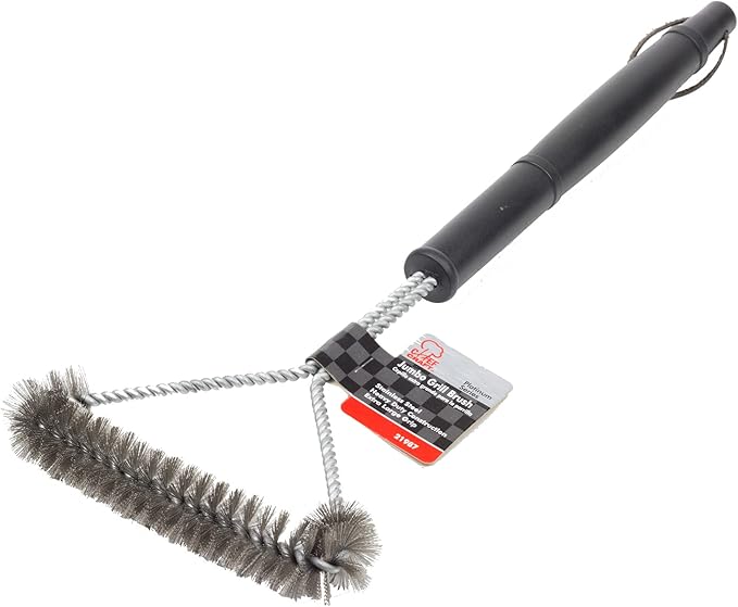 Chef Craft Select BBQ Grill Brush, 18 Inch, Stainless Steel/Black (Pack of 2)