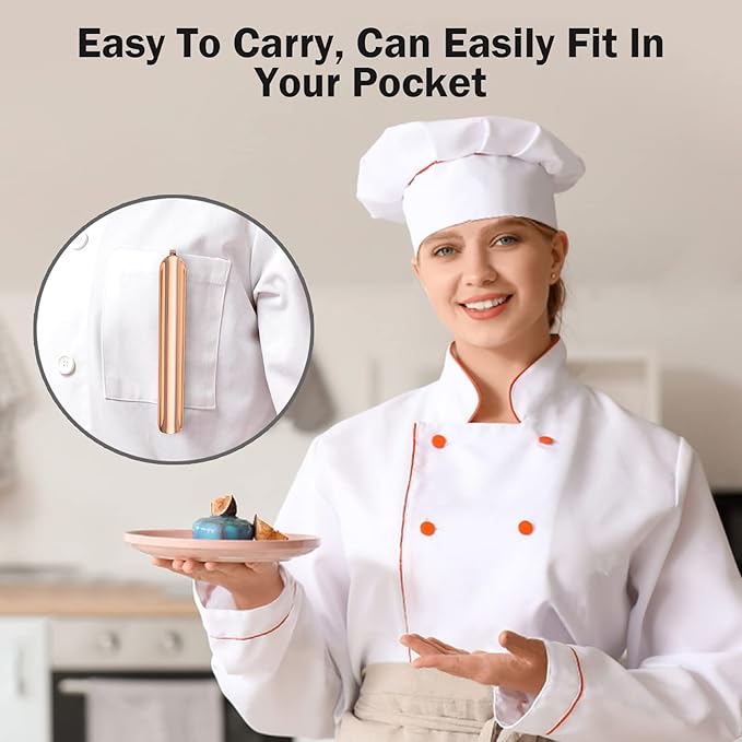 Food Scraper, Crumbers for Servers, Restaurant Crumb Sweeper, Table Scraper for Crumbs on Table, Restaurant Supplies for Kitchen, Server Accessories for Waitresses and Waiters (1 PACK, Rose Gold)