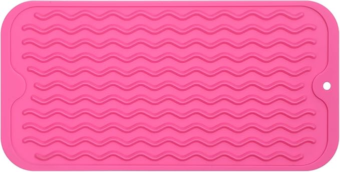 MicoYang Silicone Dish Drying Mat for Multiple Usage,Easy clean,Eco-friendly,Heat-resistant Silicone Mat for Kitchen Counter or Sink,Refrigerator or Drawer Liner Rose S 12 inches x 6 inches