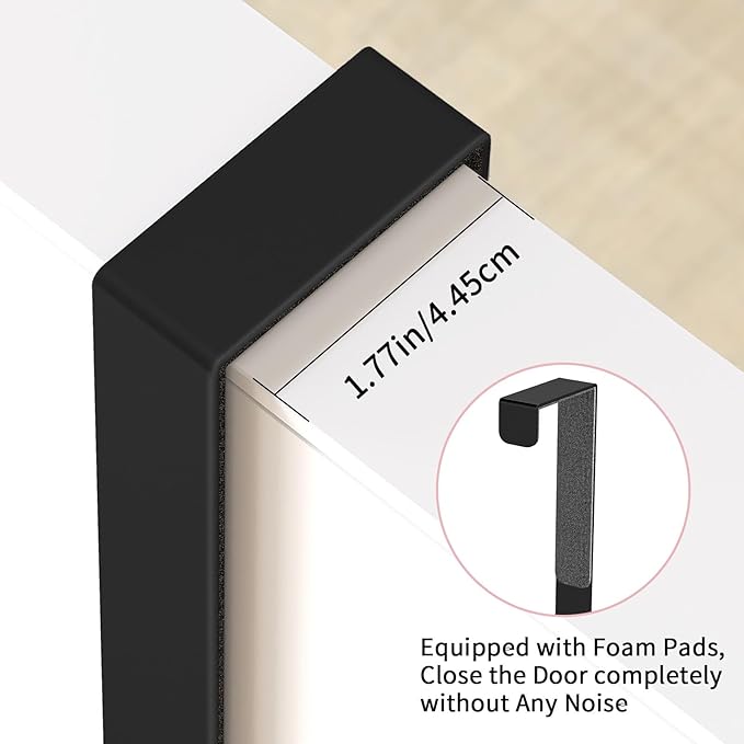 Over The Door Towel Rack, Towel Rack with Hooks for Door Hanging, Door Towel Bar, Over Door Towel Racks for Bathroom (Black)